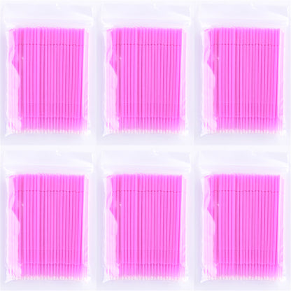 Felicia マイクロブラシ　ロング／ レギュラー／ファイン　 まつ毛エクステ専用 マイクロスティック くるん棒 6袋セット・100本入り・カラー9色
